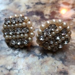 Vintage rhinestone earrings from the 1970's